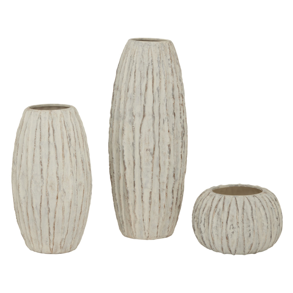 Lorenzo Rotund Fin Vase — alternative angle white ceramic