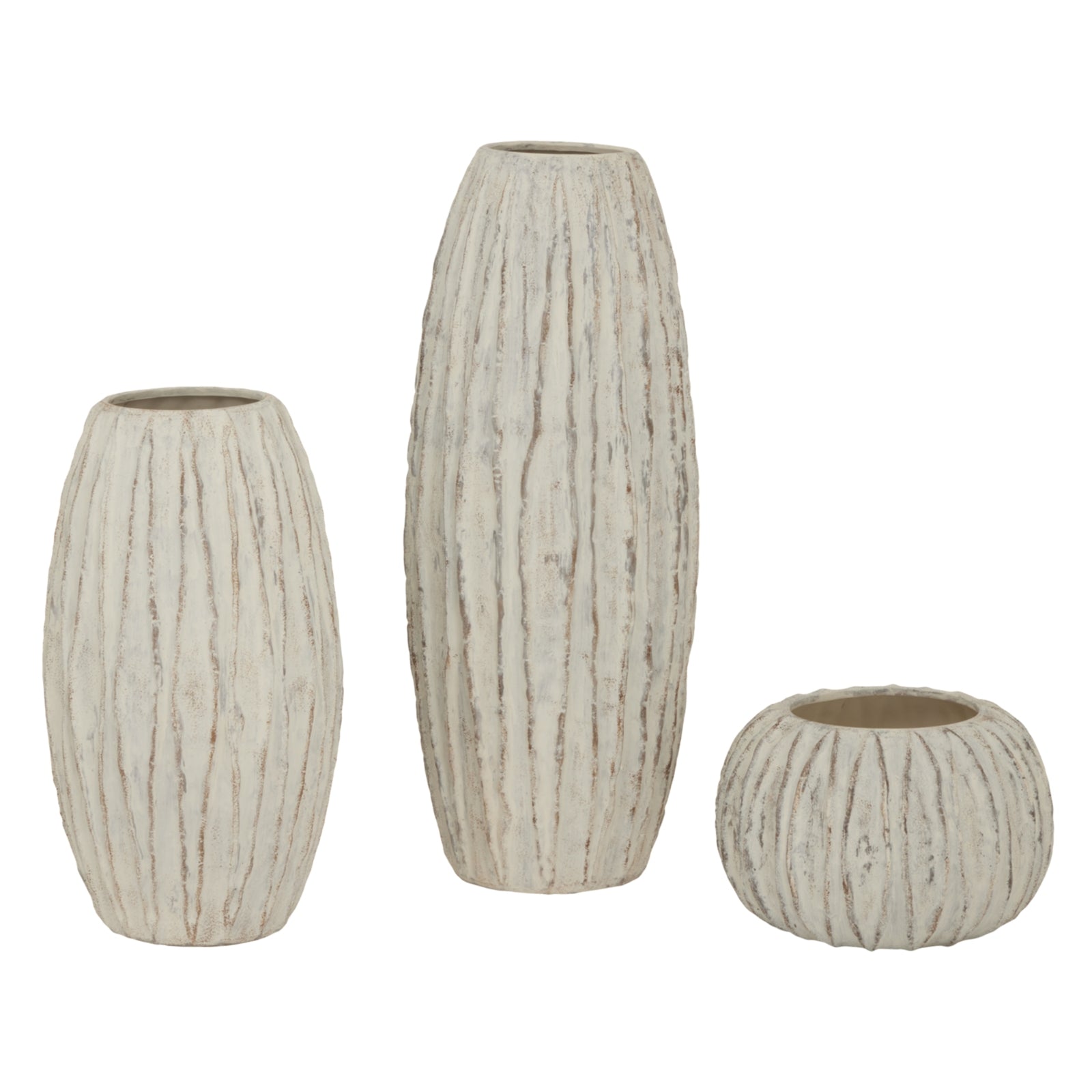 Lorenzo Rotund Fin Vase — alternative angle white ceramic