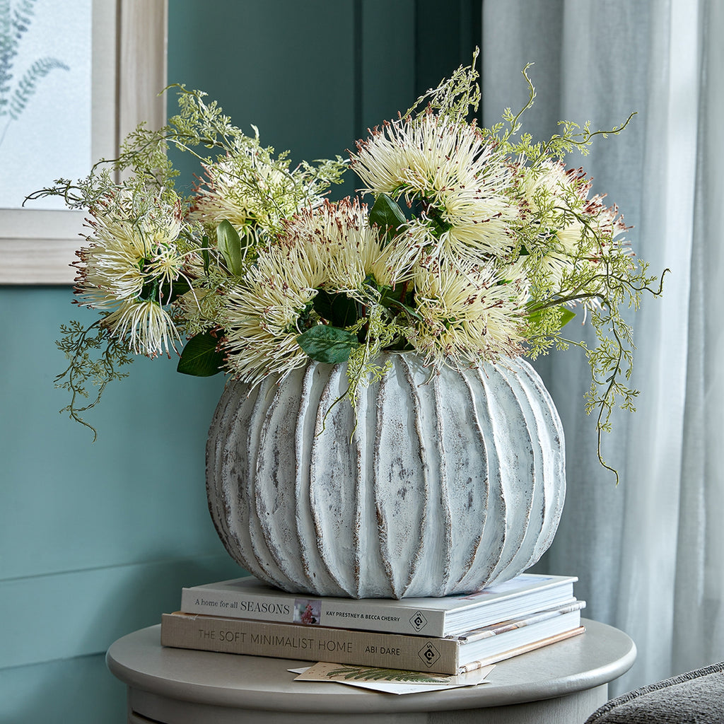 Lorenzo Rotund Fin Vase — view 5 white ceramic