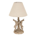 Stonewashed Marching Hares Lamp With Linen Shade — main product view