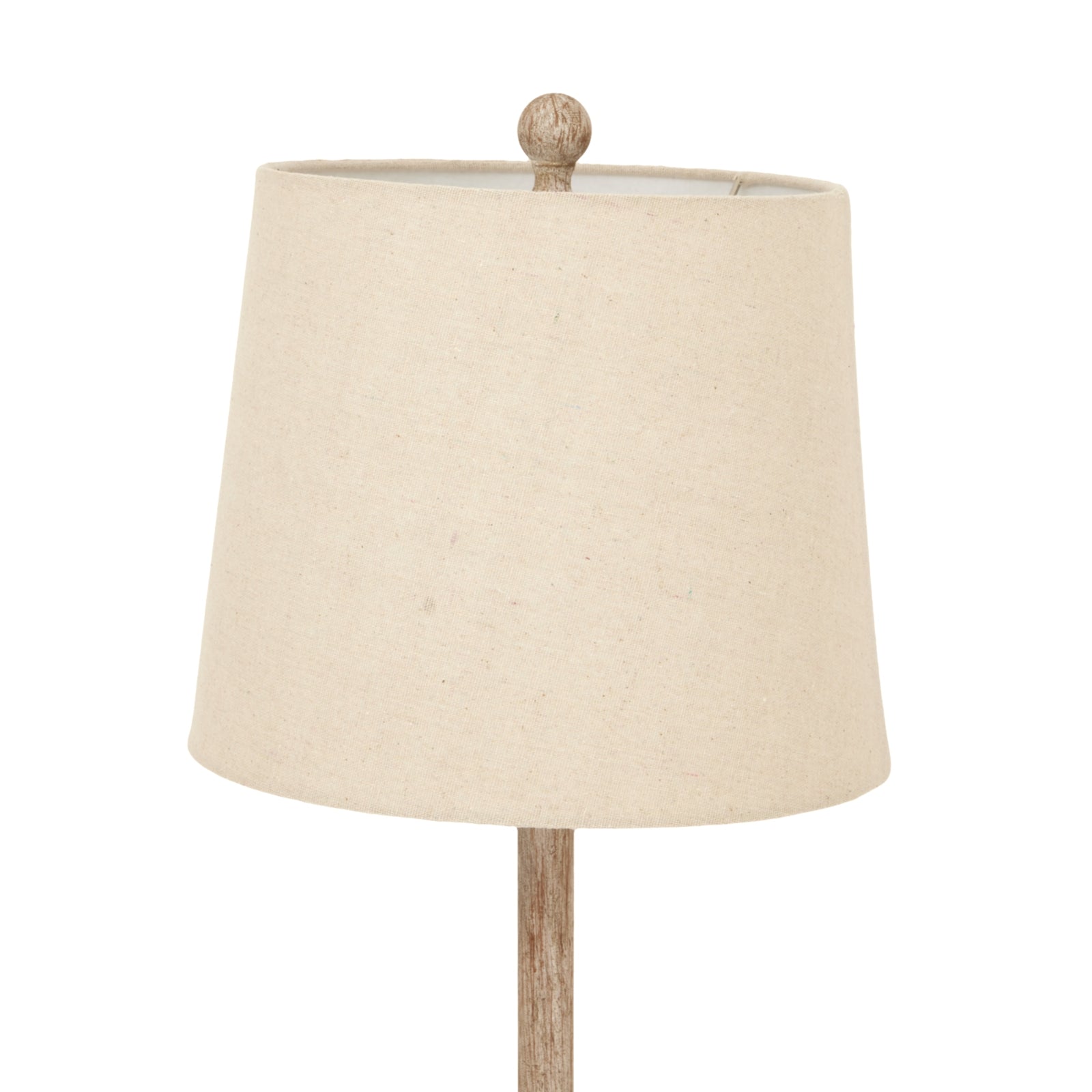 Chiaro Candlestick Table Lamp With Linen Shade — detail close-up brown resin