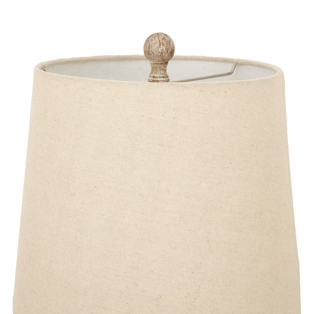 Chiaro Candlestick Table Lamp With Linen Shade — alternative angle brown resin