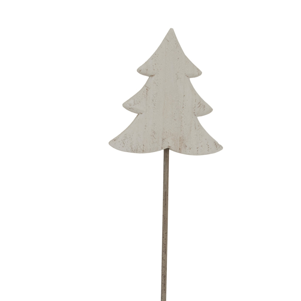Large Whitewashed Rustic Tree On Stand