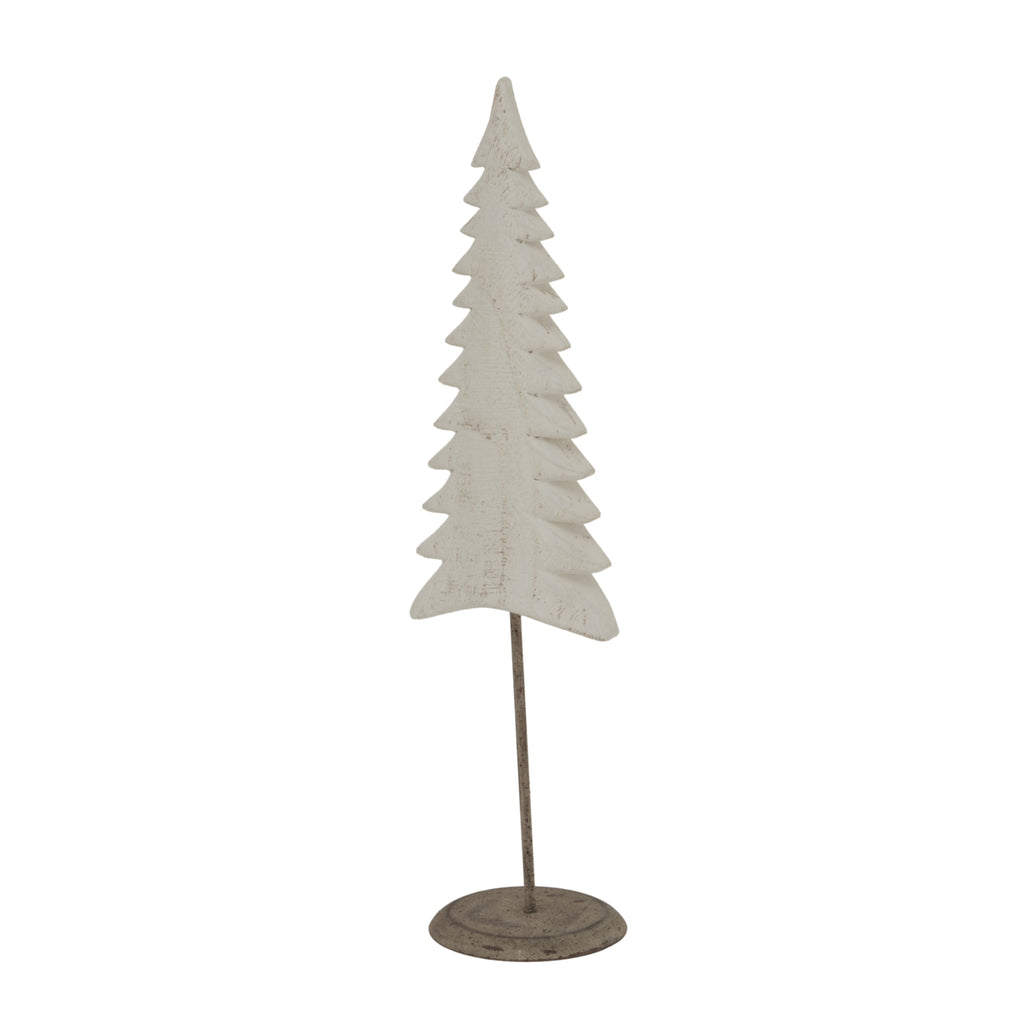 Whitewashed Tall Tree On Stand, alternative angle