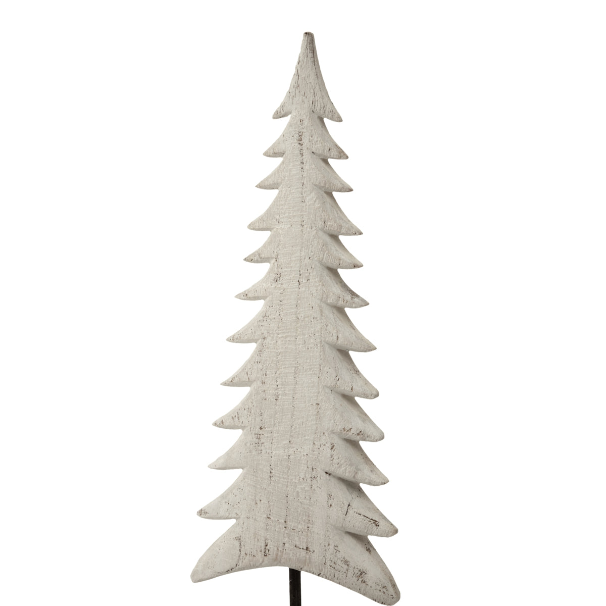 Medium Whitewashed Tall Tree On Stand, detail close-up