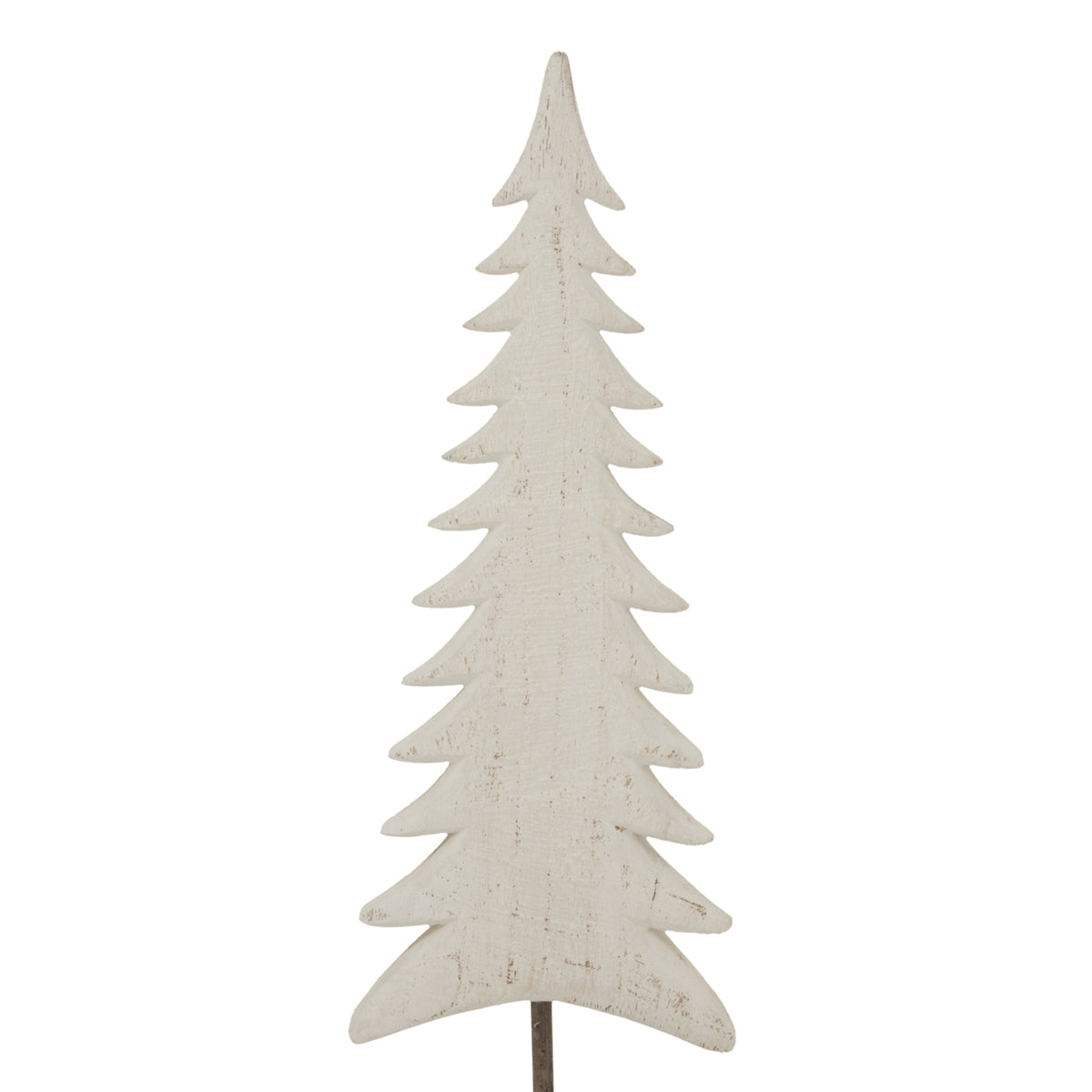 Medium Whitewashed Tall Tree On Stand, side view