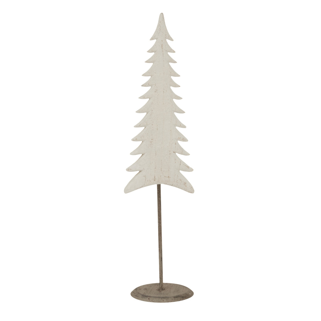 Medium Whitewashed Tall Tree On Stand, main product view