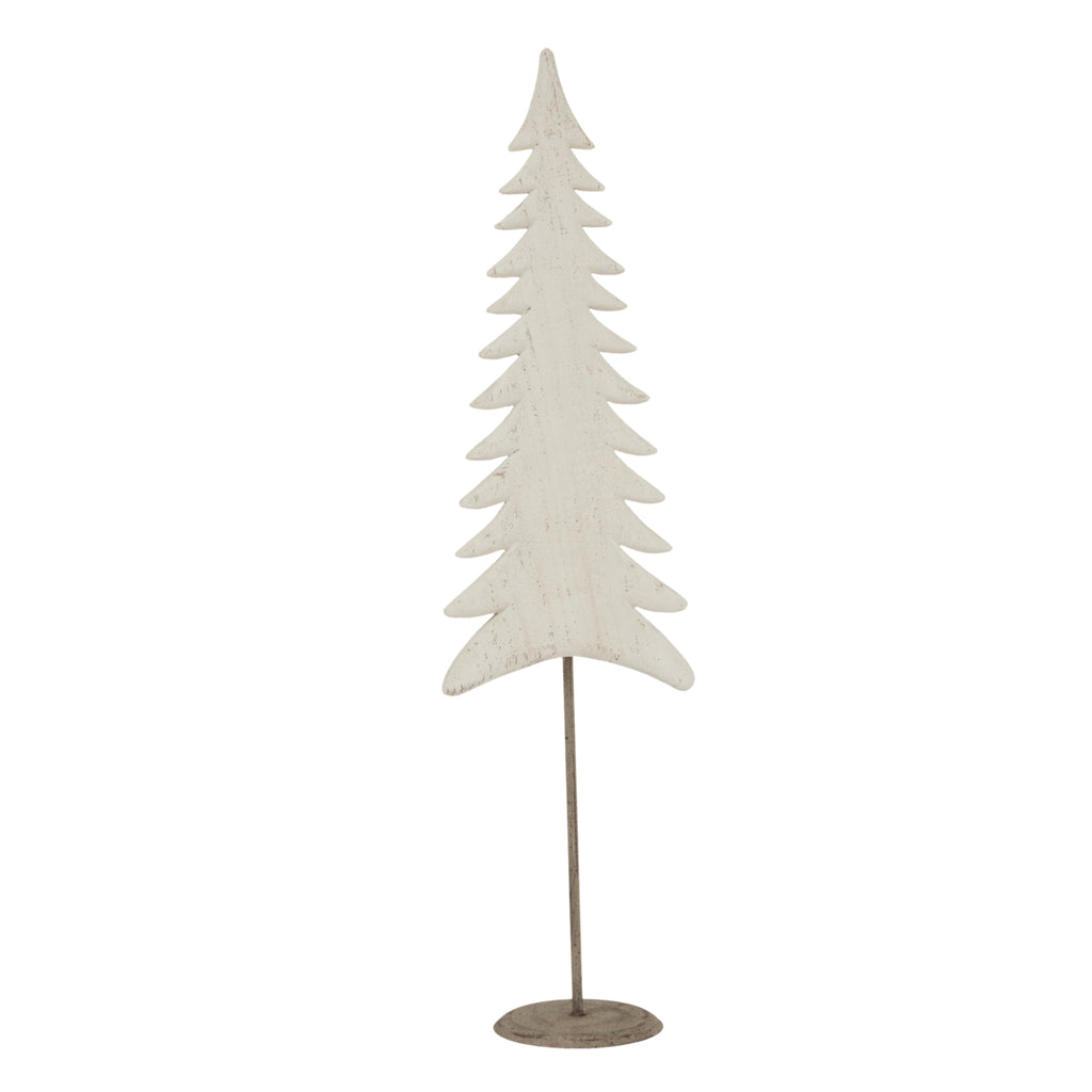 Large Whitewashed Tall Tree On Stand