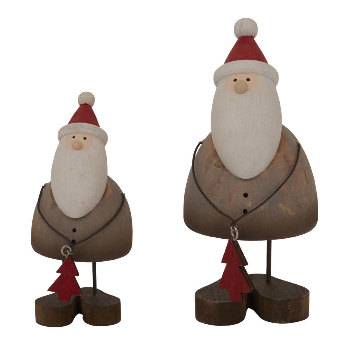 Rustic Santa With Tree Decoration, detail close-up