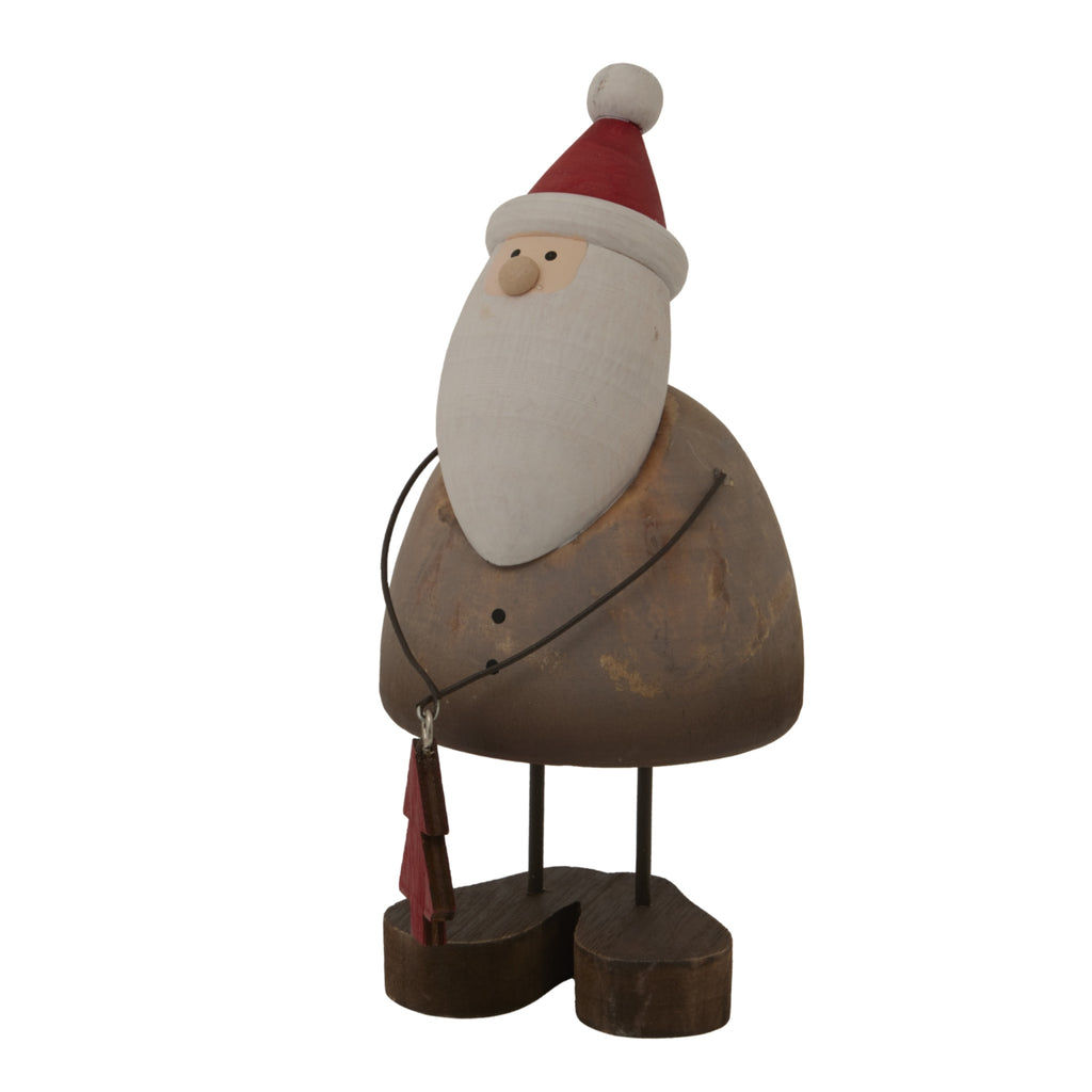 Large Rustic Santa With Tree Decoration, alternative angle