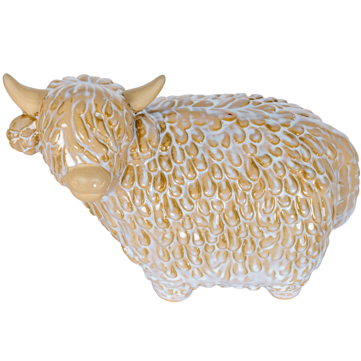 Large Alora Ceramic Highland Cow, side view
