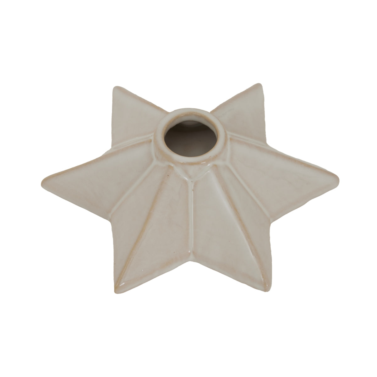 Alora Ceramic Angled Star Candle Holder, detail close-up