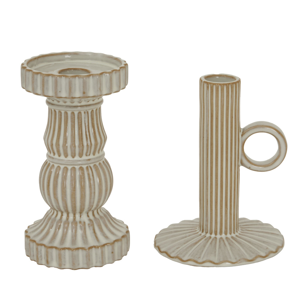 Alora Ceramic Pillar Candle Holder, alternative angle