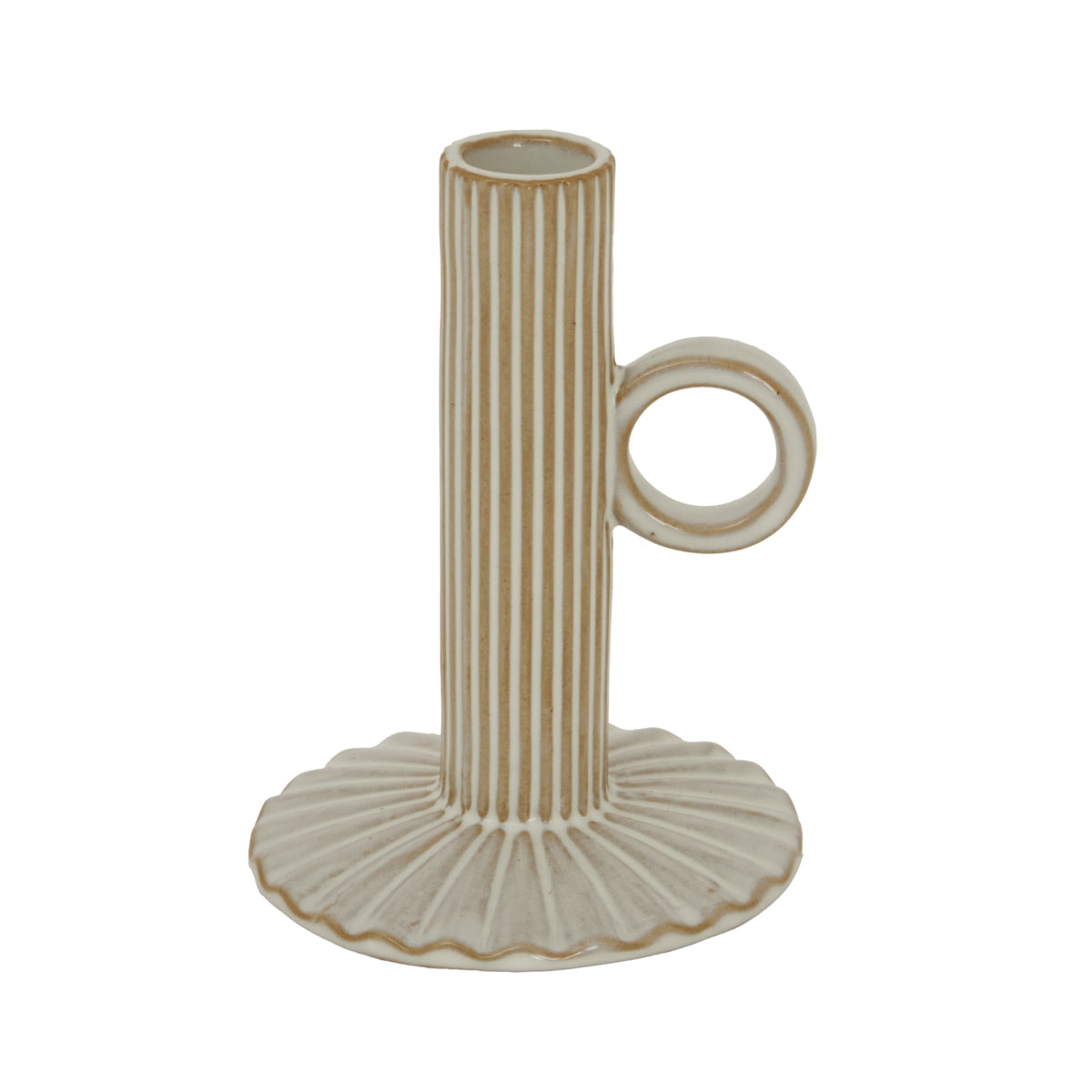 Alora Ceramic Taper Candle Holder With Handle, main product view