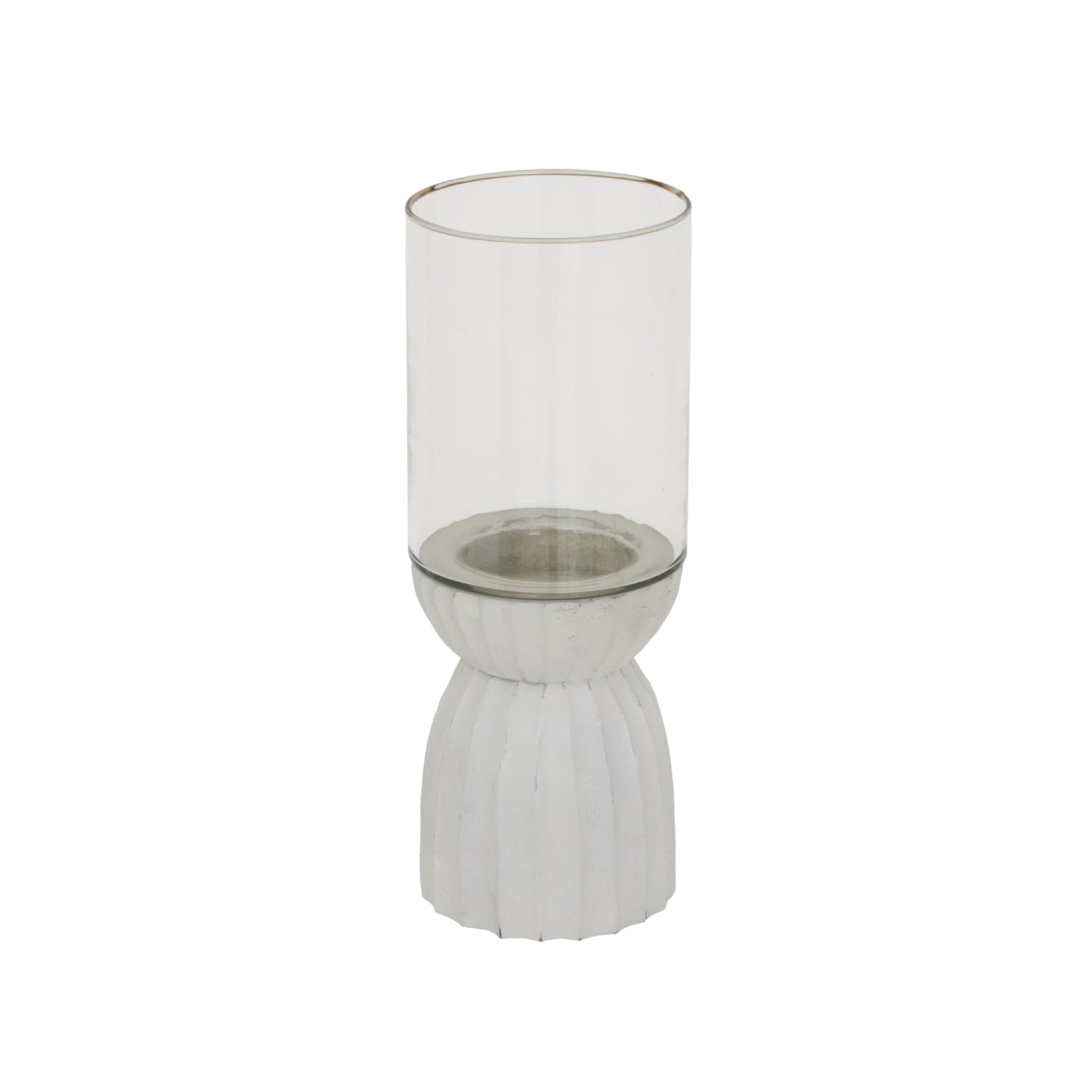 White Carved Hurricane Lantern — main product view