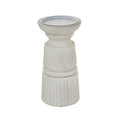 White Carved Candle Holder — main product view
