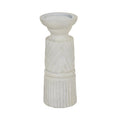 Medium White Carved Candle Holder — main product view