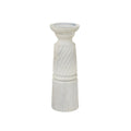 Large White Carved Candle Holder — main product view