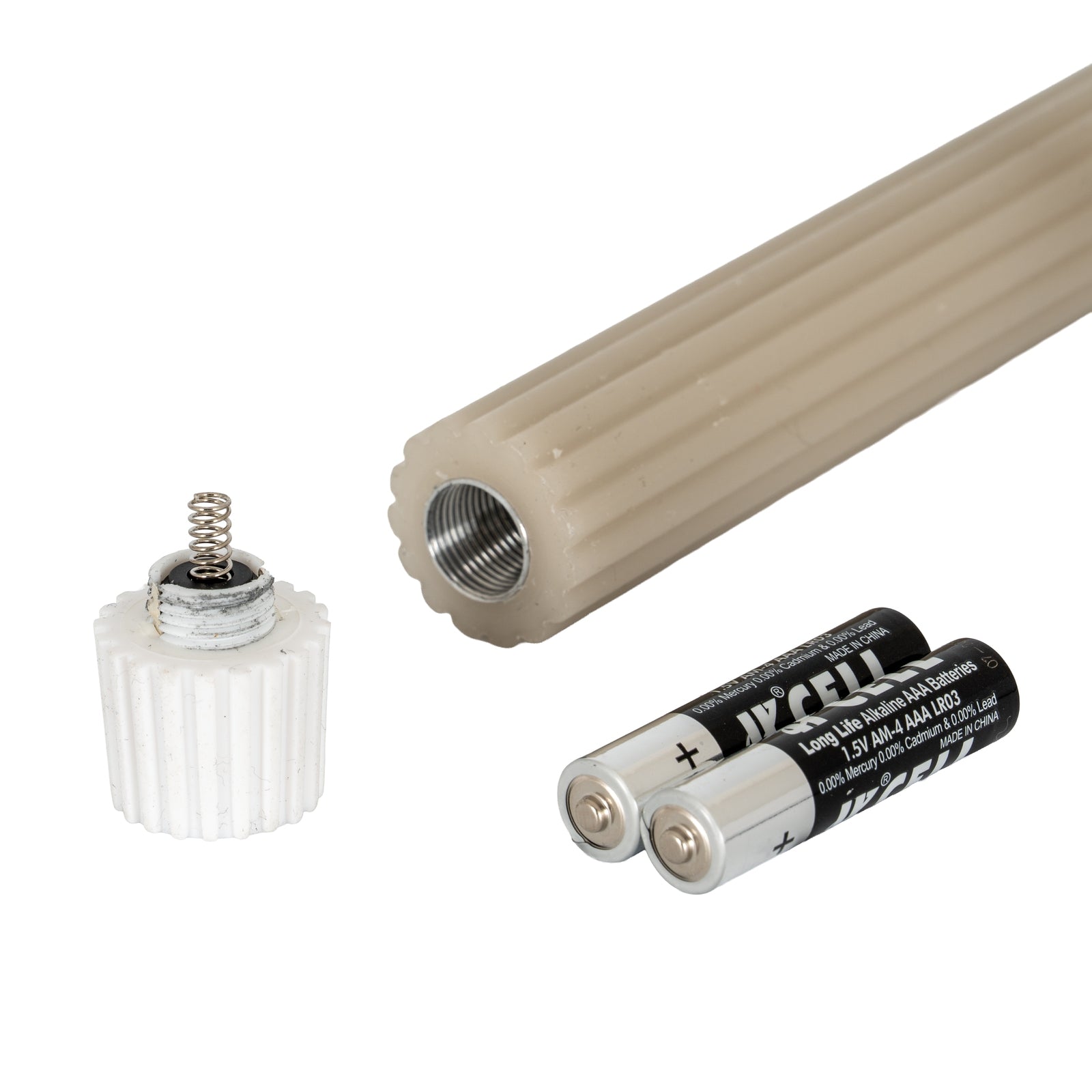 Luxe Collection Natural Glow Taupe  Ribbed Taper Candles — detail close-up wax