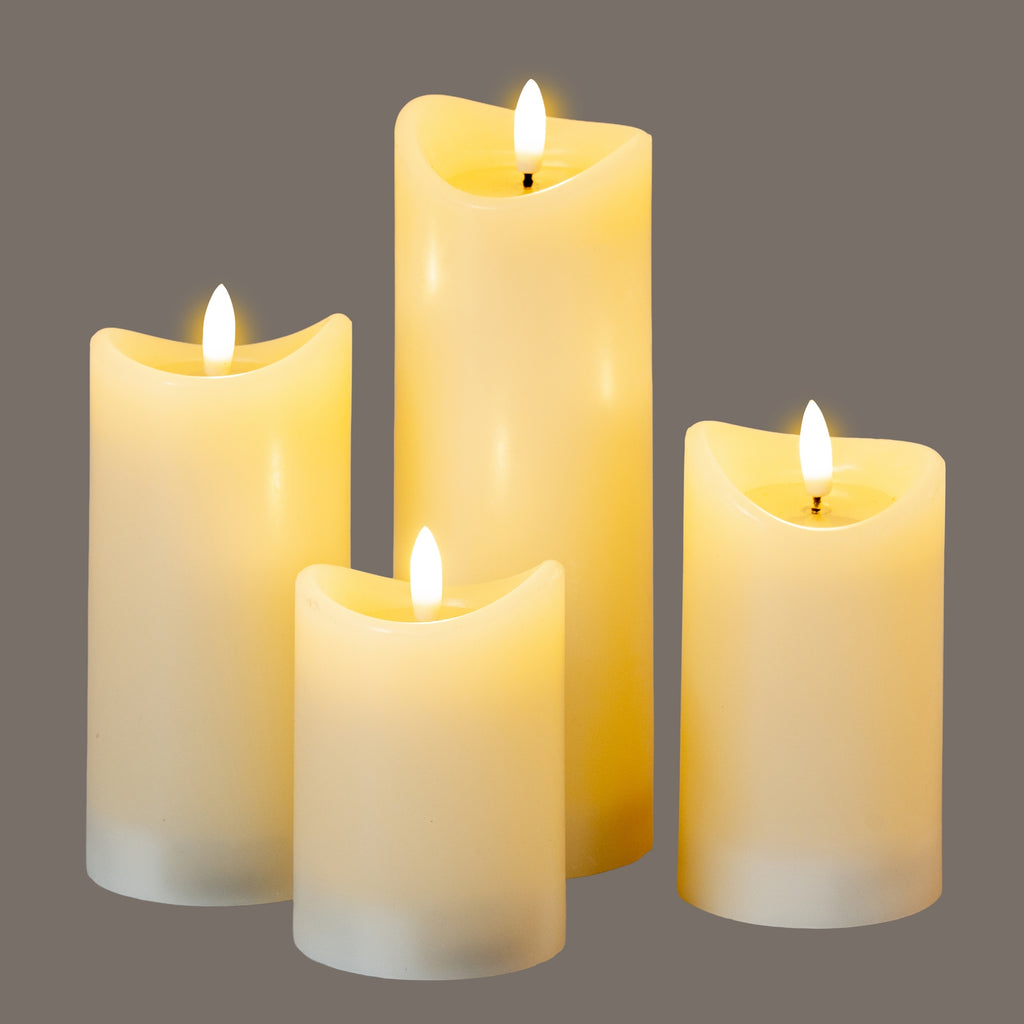 Luxe Collection Natural Glow 2.75x8 Cream Melted LED Candle
