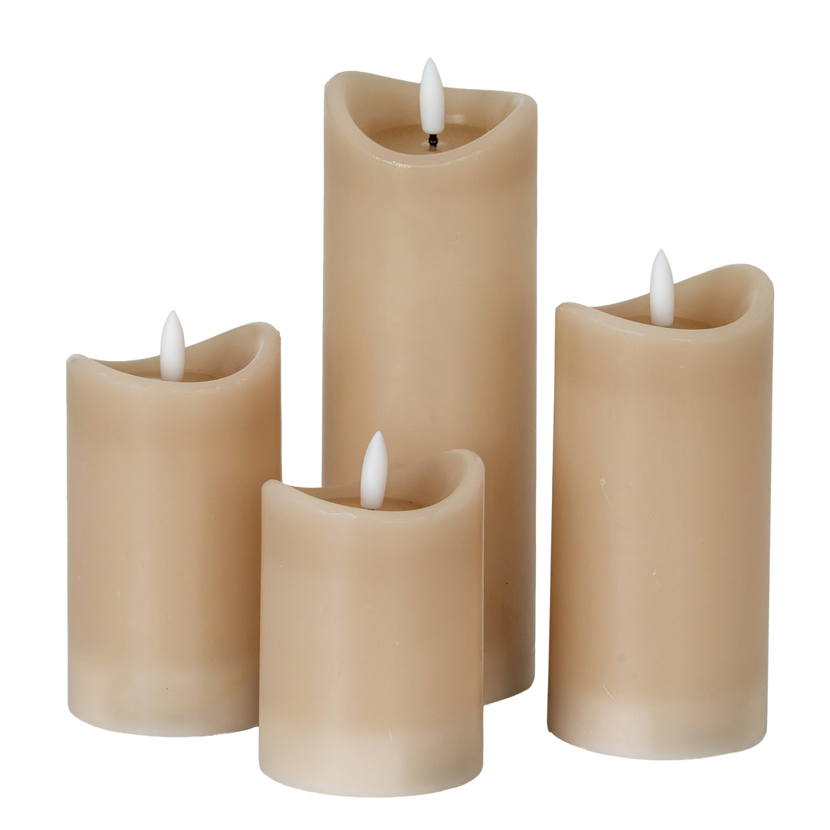 Luxe Collection Natural Glow 2.75x8 Taupe Melted LED Candle