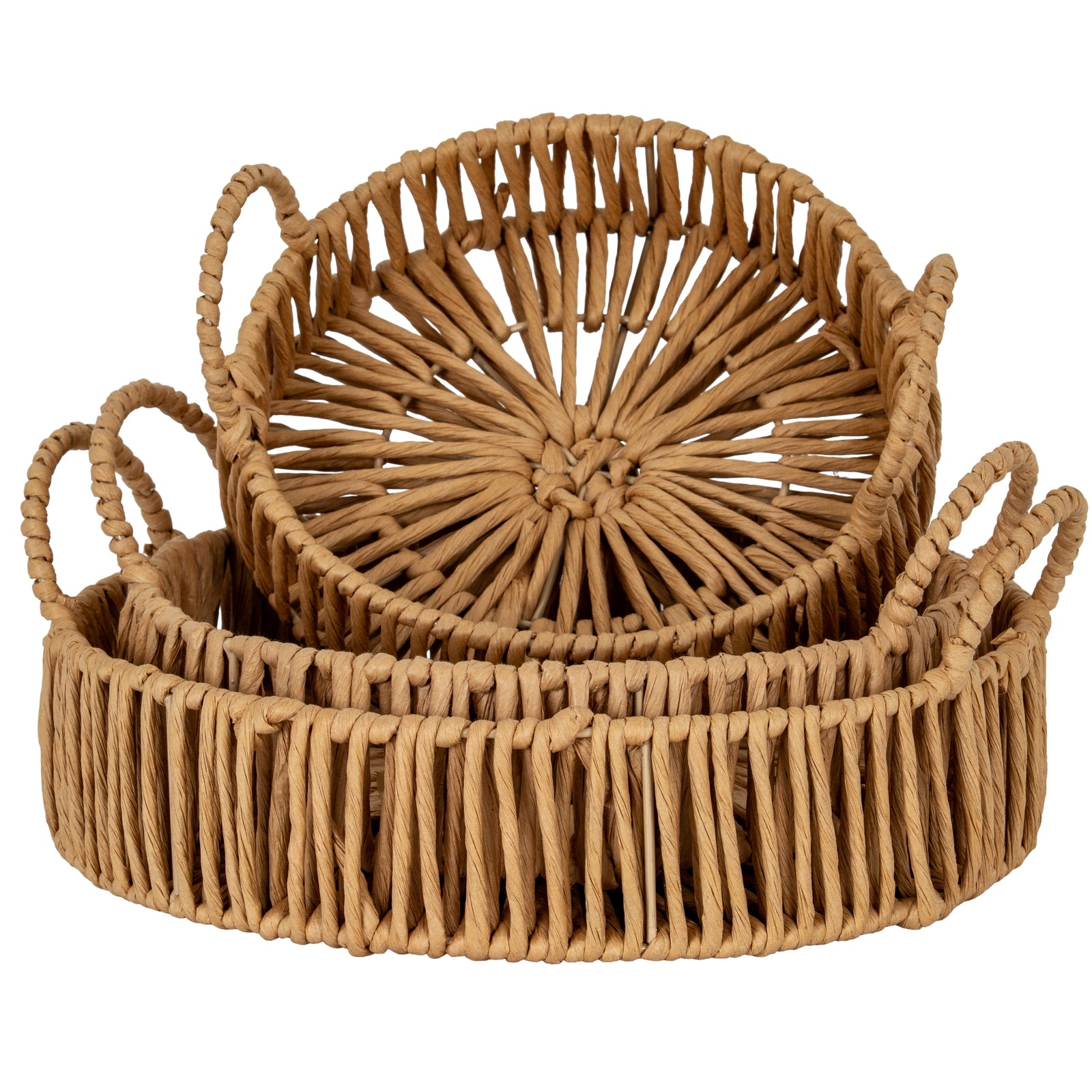 Large Loop Handle Set of 3 Round Trays — main product view