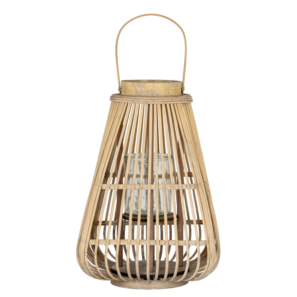 Large Peardrop Wicker Lantern With Glass Holder — main product view