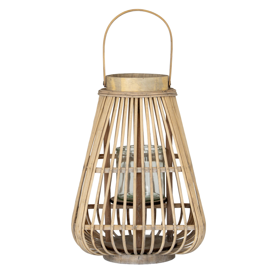 Medium Peardrop Wicker Lantern With Glass Holder — main product view