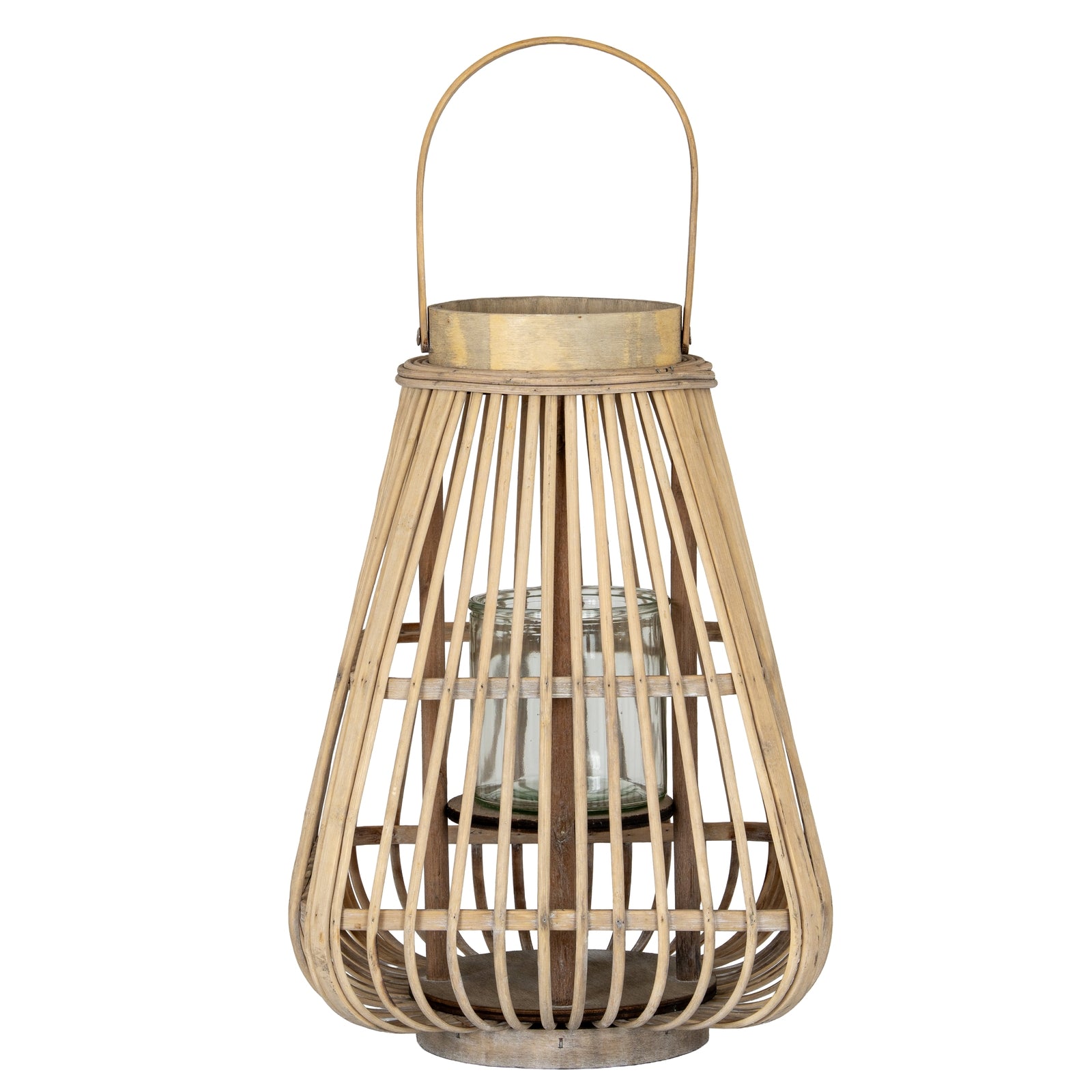 Medium Peardrop Wicker Lantern With Glass Holder — main product view