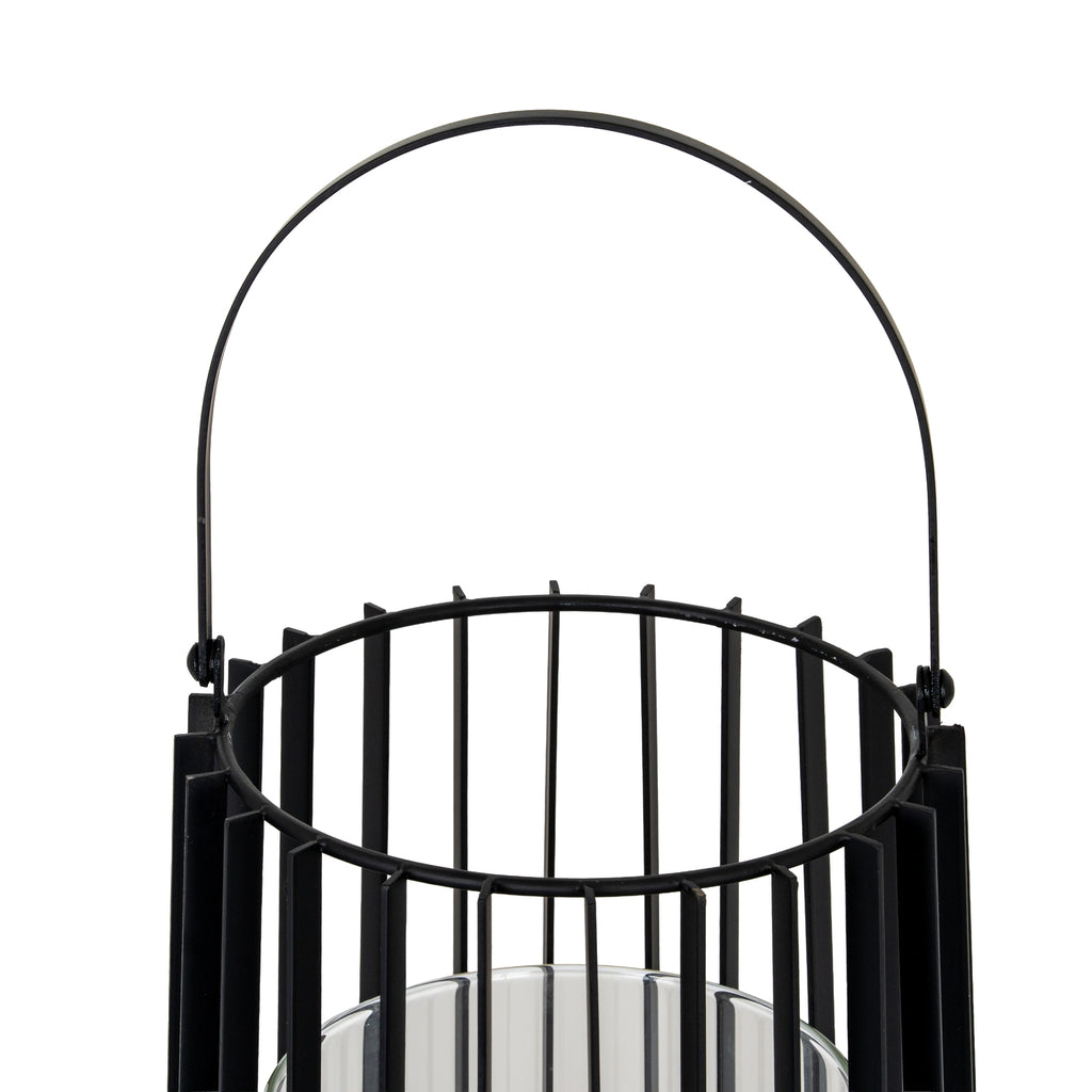 Lynk Large Lantern With Handle And Glass Candle Holder