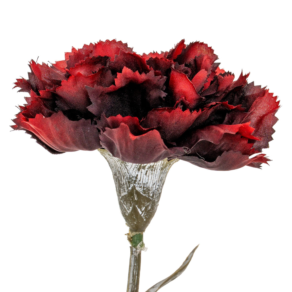 Artificial burgundy carnation stem, 56cm