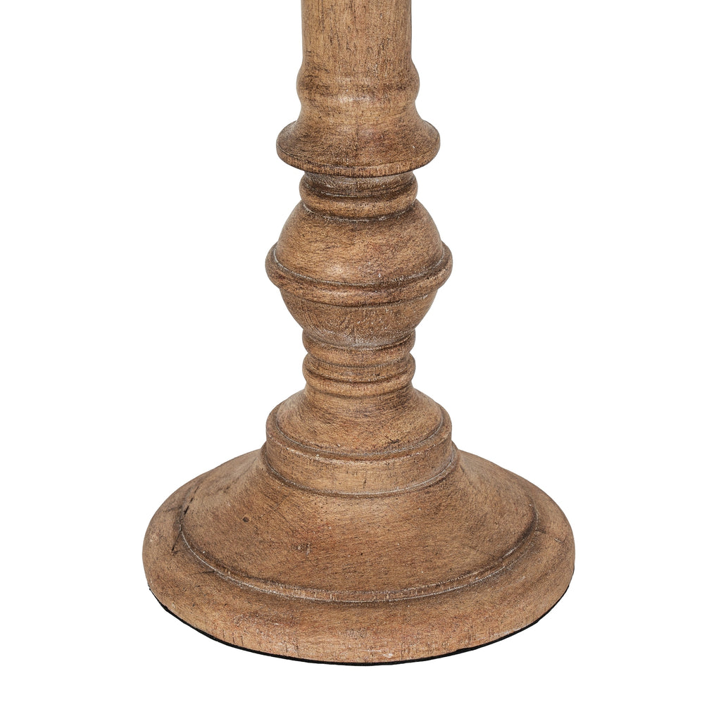 Solenne Table Lamp With Edged Linen Shade — detail close-up brown resin