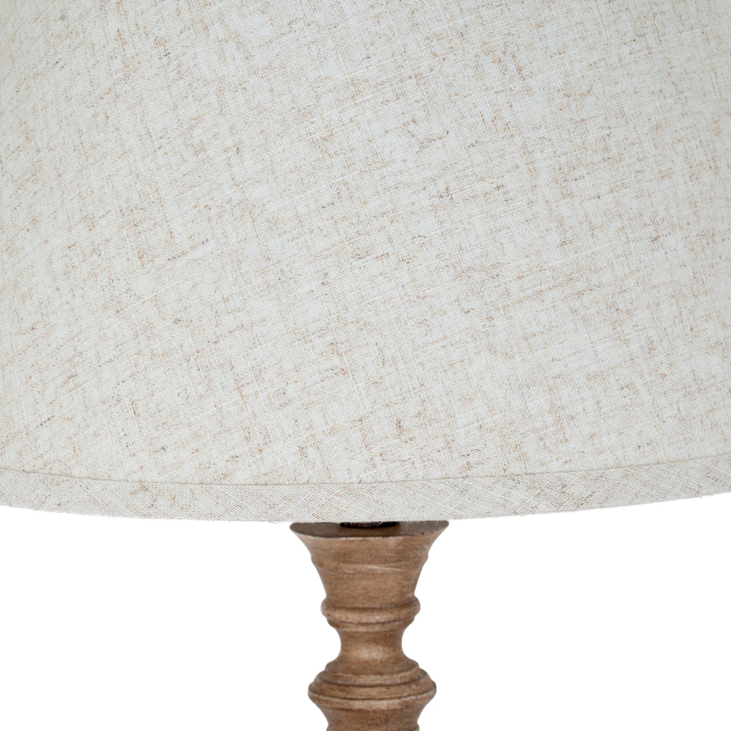 Solenne Table Lamp With Edged Linen Shade — alternative angle brown resin