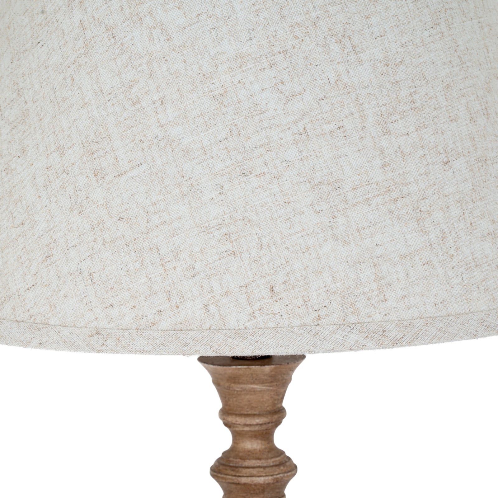 Solenne Table Lamp With Edged Linen Shade — alternative angle brown resin