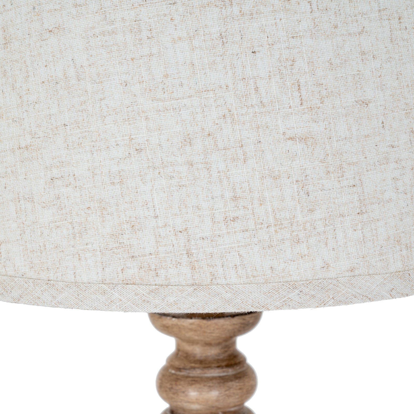 Seraphia Table Lamp With Edged Linen Shade — alternative angle brown resin