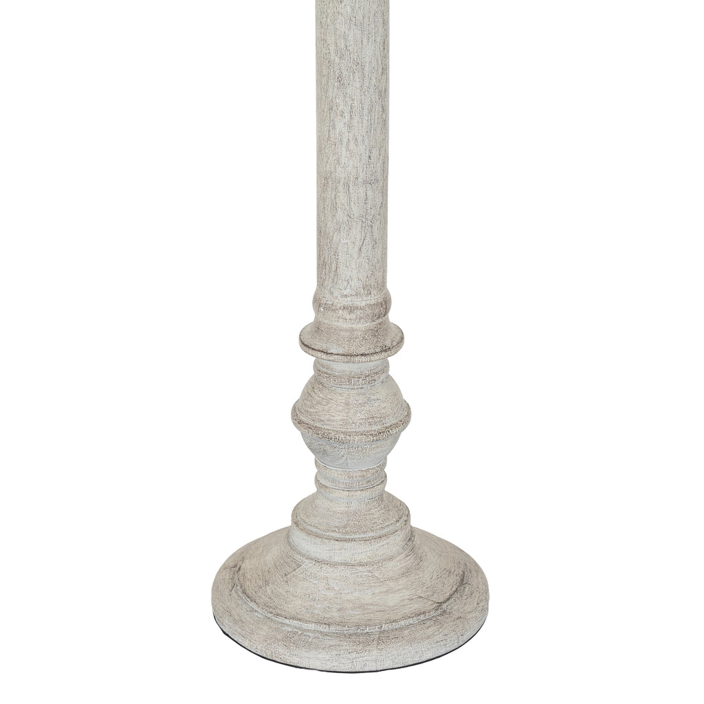 Liora Table Lamp With Linen Shade — detail close-up white resin