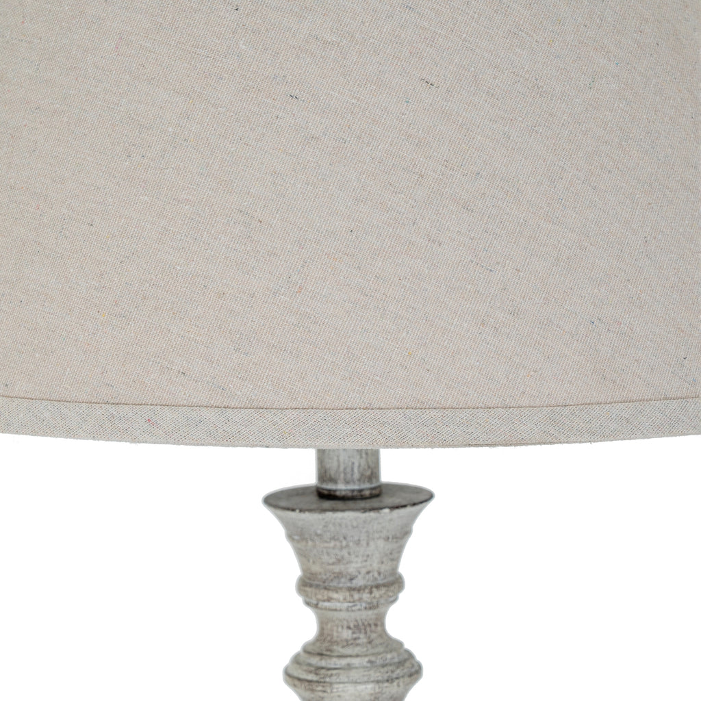 Liora Table Lamp With Linen Shade — alternative angle white resin