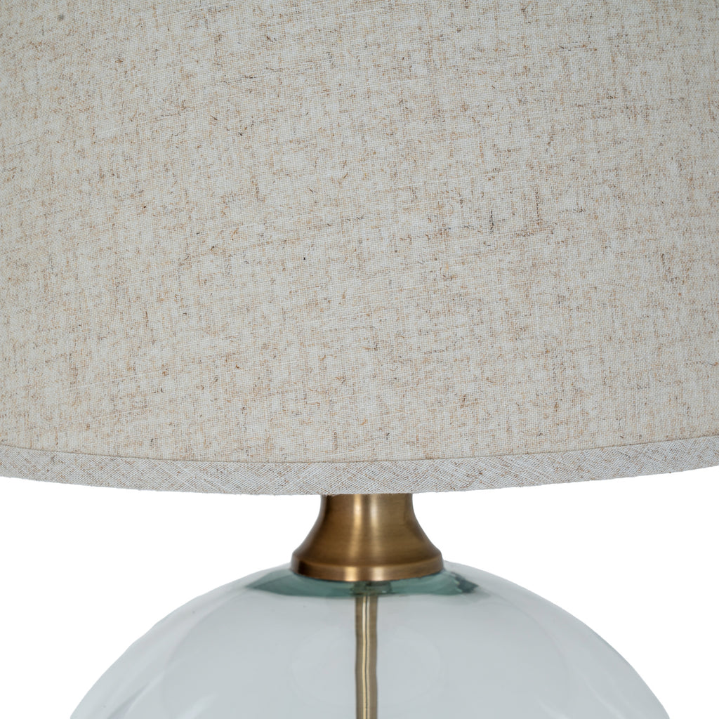 Lunel Glass Orb Table Lamp styled in a room setting