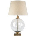 Lunel Glass Orb Table Lamp With Edged Linen Shade — main product view