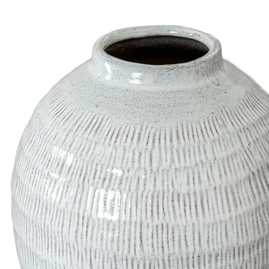 Kemi Medium Olpe Vase — side view white ceramic