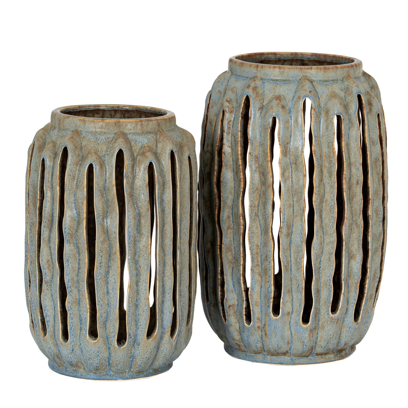 Capella Tall Lantern Candle Holder — alternative angle grey ceramic