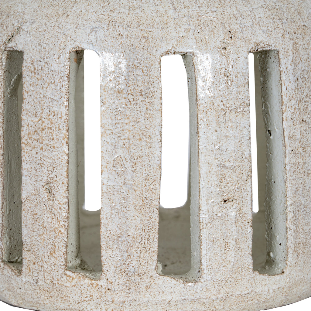 Tarn Collection Large Candle Holder — detail close-up white ceramic