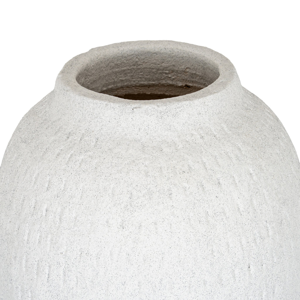 Ashen Large Tall Vase — side view white ceramic