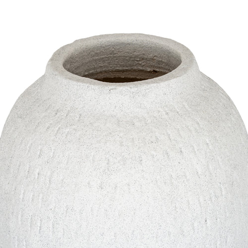 Ashen Large Tall Vase — side view white ceramic