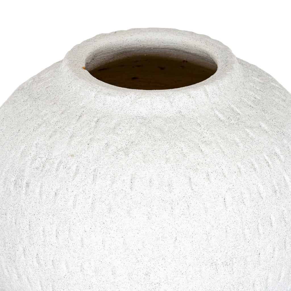 Ashen Large Round Vase — side view white ceramic