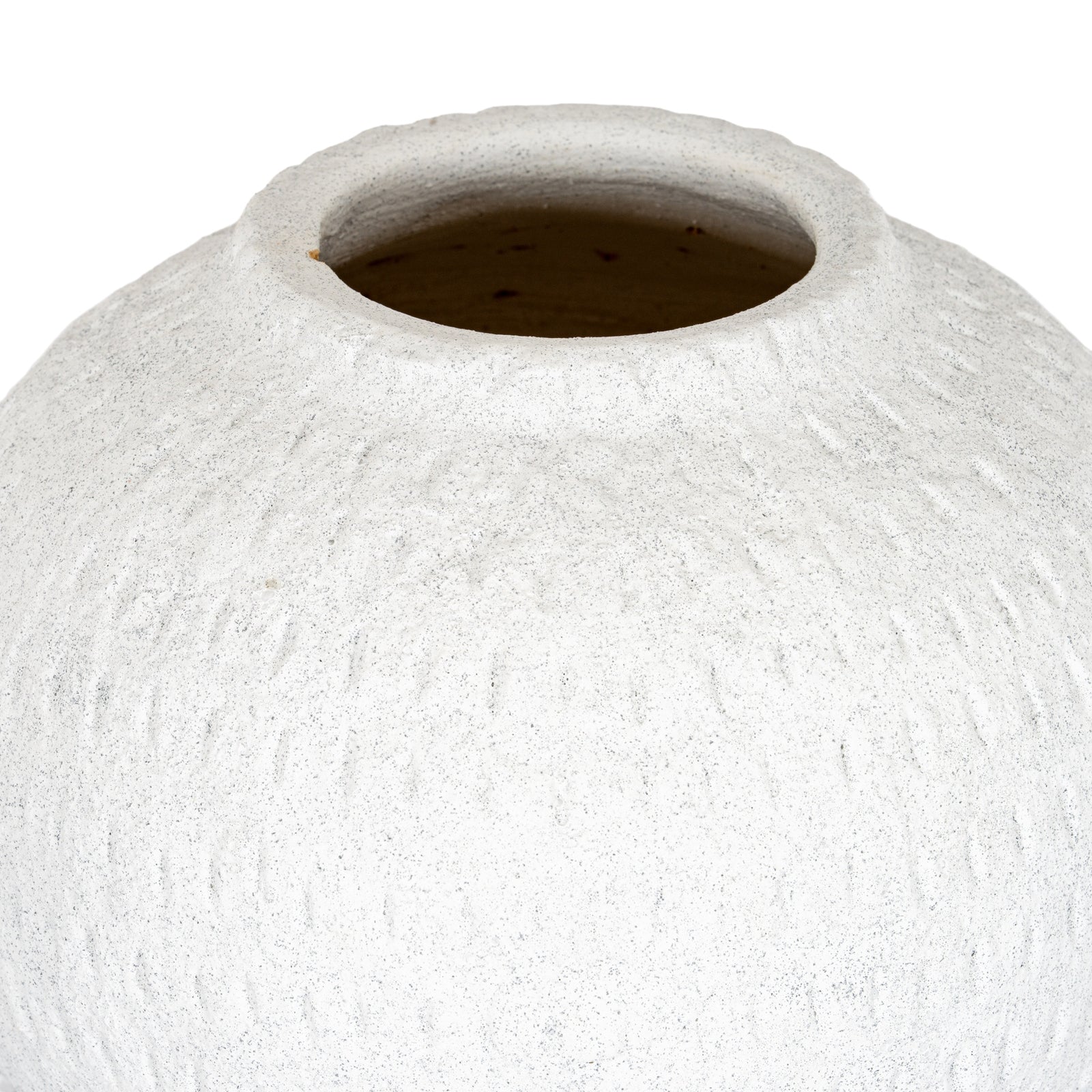 Ashen Large Round Vase — side view white ceramic
