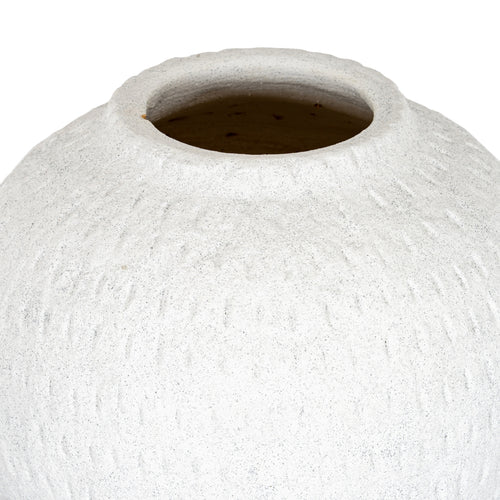 Ashen Large Round Vase — side view white ceramic