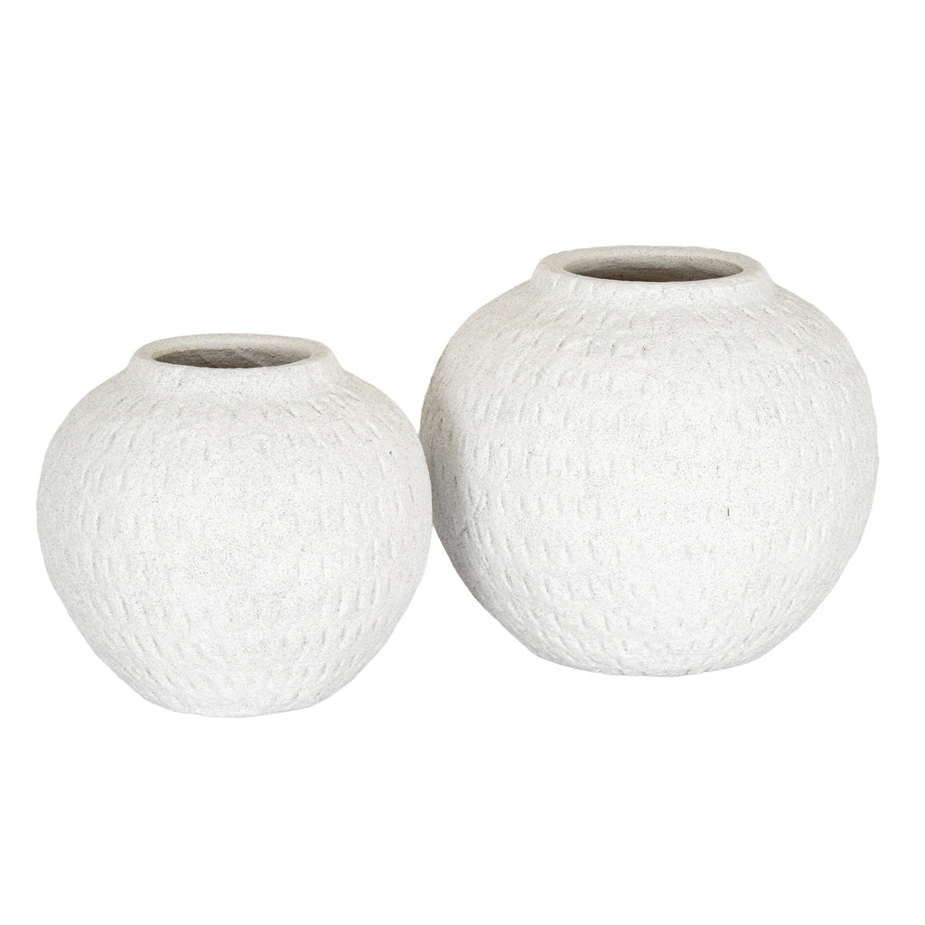 Ashen Large Round Vase — alternative angle white ceramic