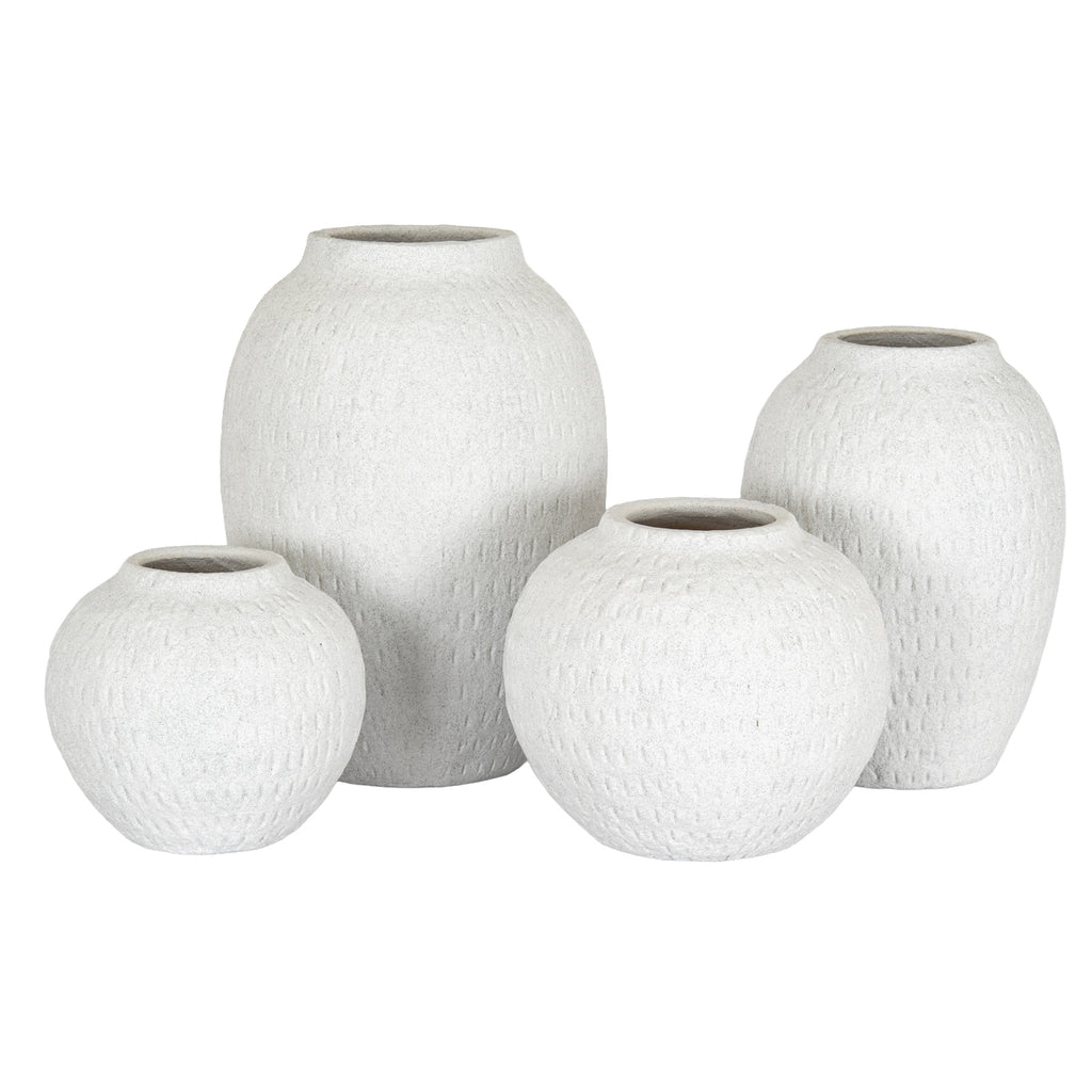 Ashen Large Round Vase — view 5 white ceramic