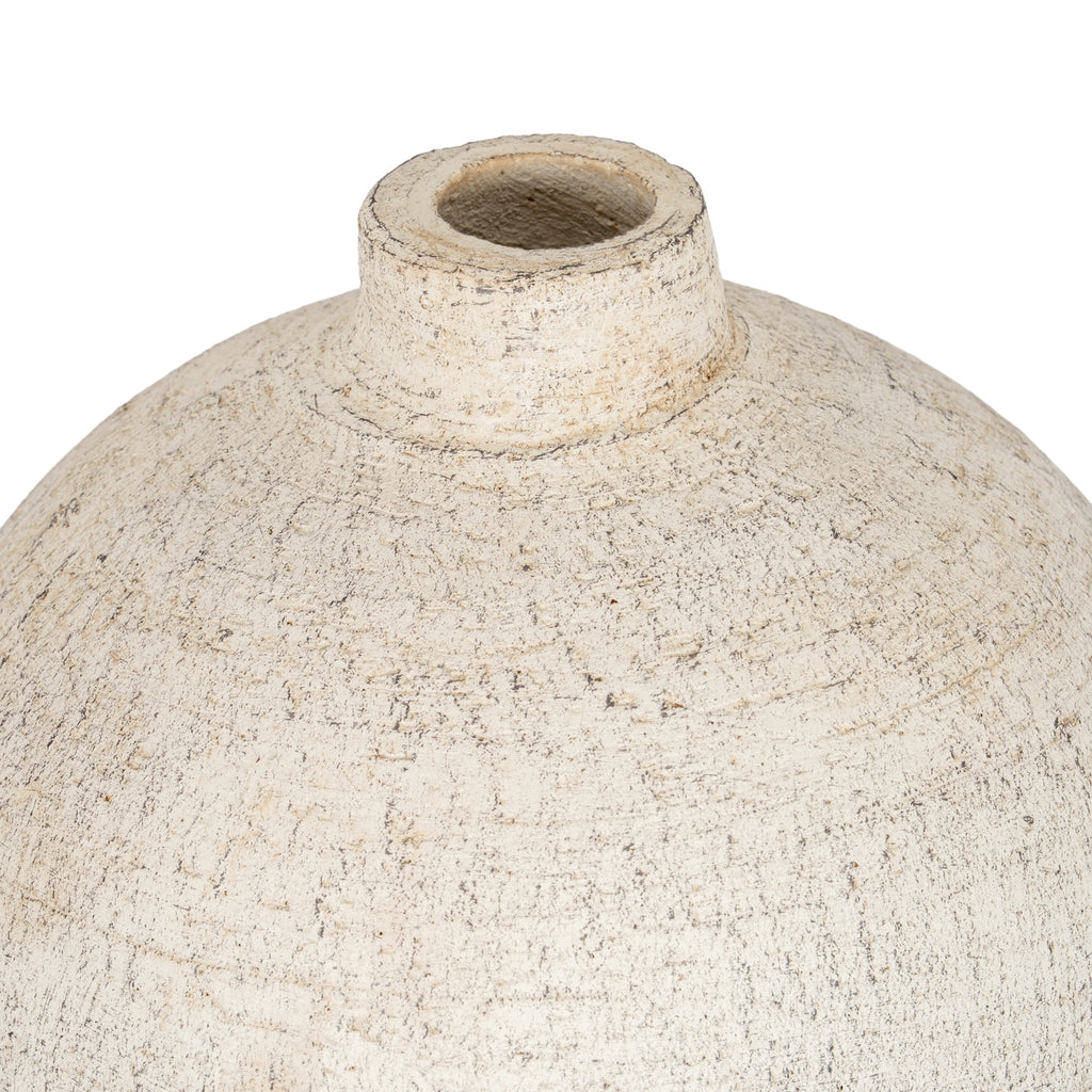 Morrow Medium Vase — side view cream ceramic